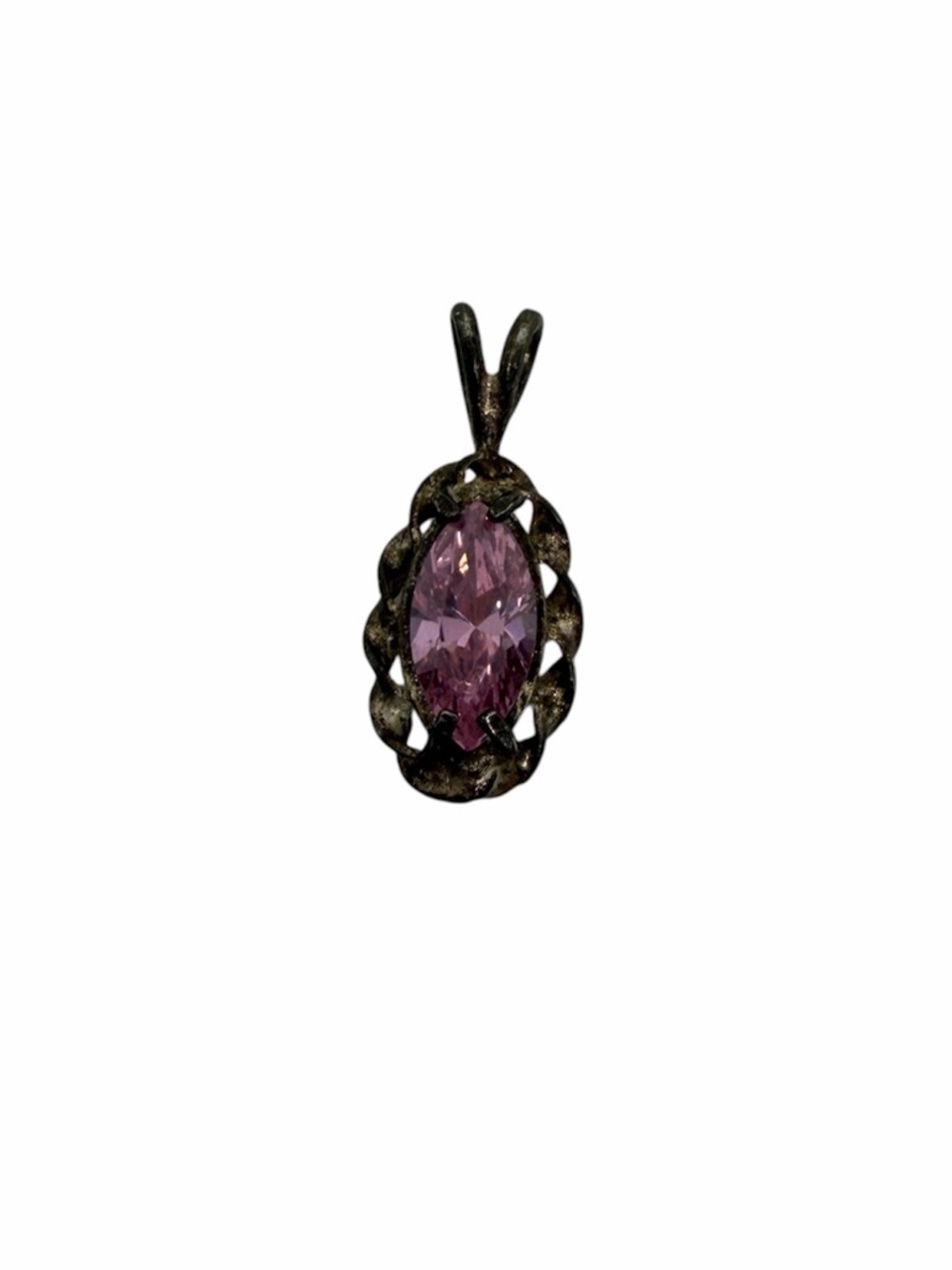 Purple stone faux necklace pendant